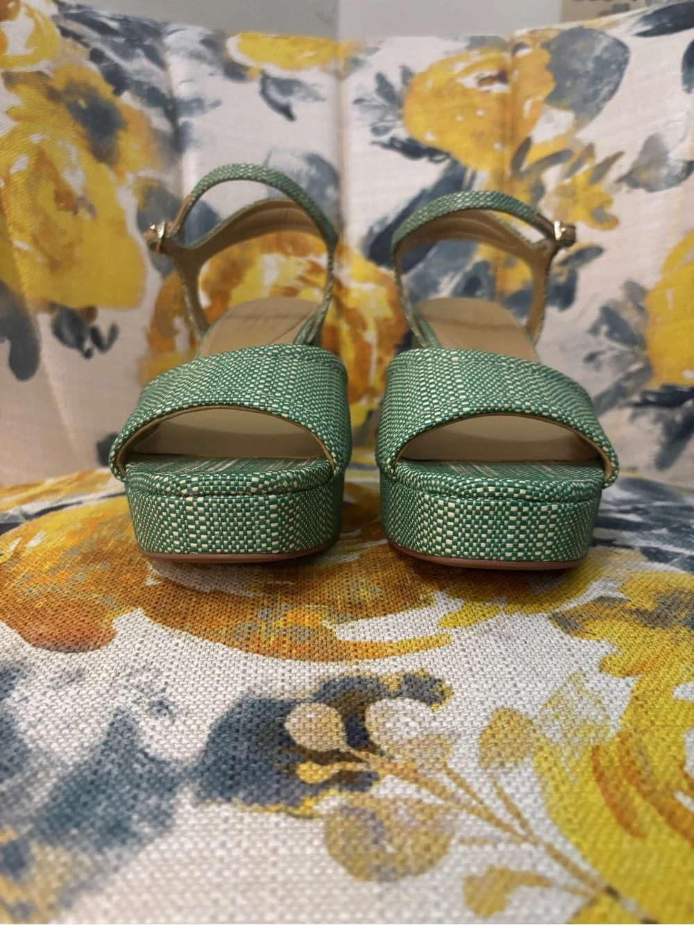 NWT Naturalizer Petra Ankle Strap Platform Sandals in Green Size 8